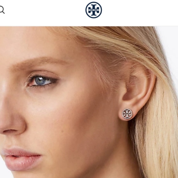 Tory Burch silver circle logo earings*NEW - Picture 6 of 6
